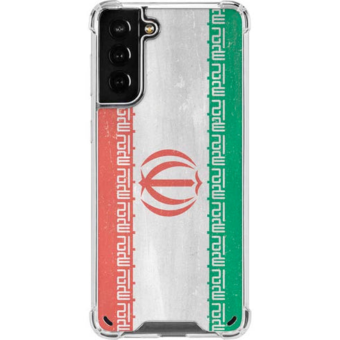 Iran Flag Distressed Galaxy S21 Plus 5G Clear Case
